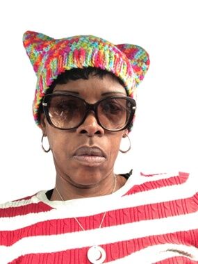 Fiesta Multi-Color Crochet Cat Ear Beanie -OS